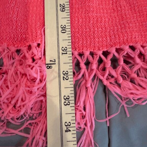 NWT Lilly Pulitzer Tatum Cardigan Sweater Pascha Pink Fringe Hem Size XL - Picture 9 of 11